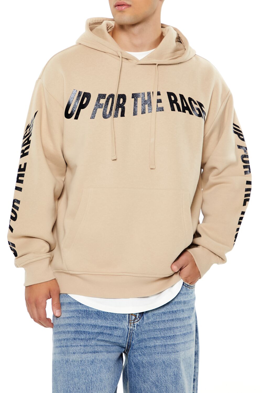 Up For The Rage Glitter Graphic Hoodie