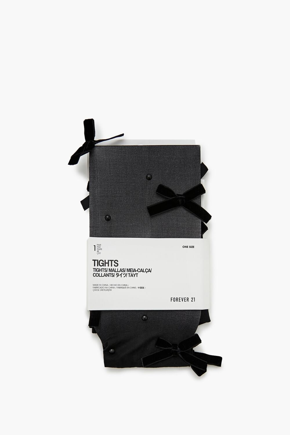 Bow & Faux Pearl Tights