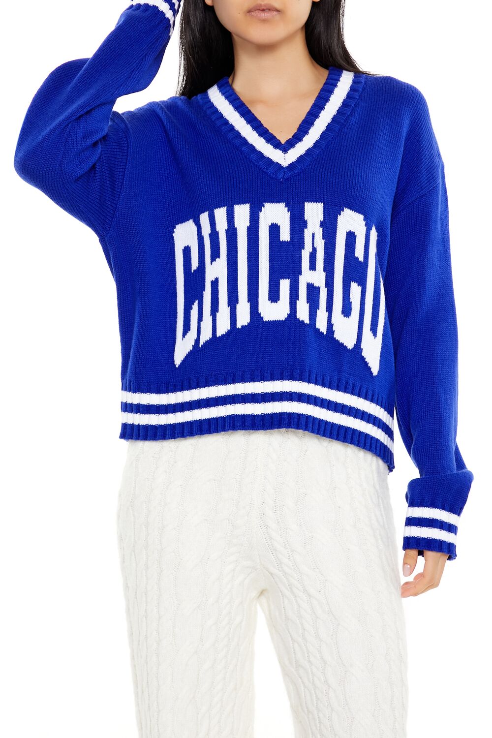 Varsity-Striped Chicago Sweater