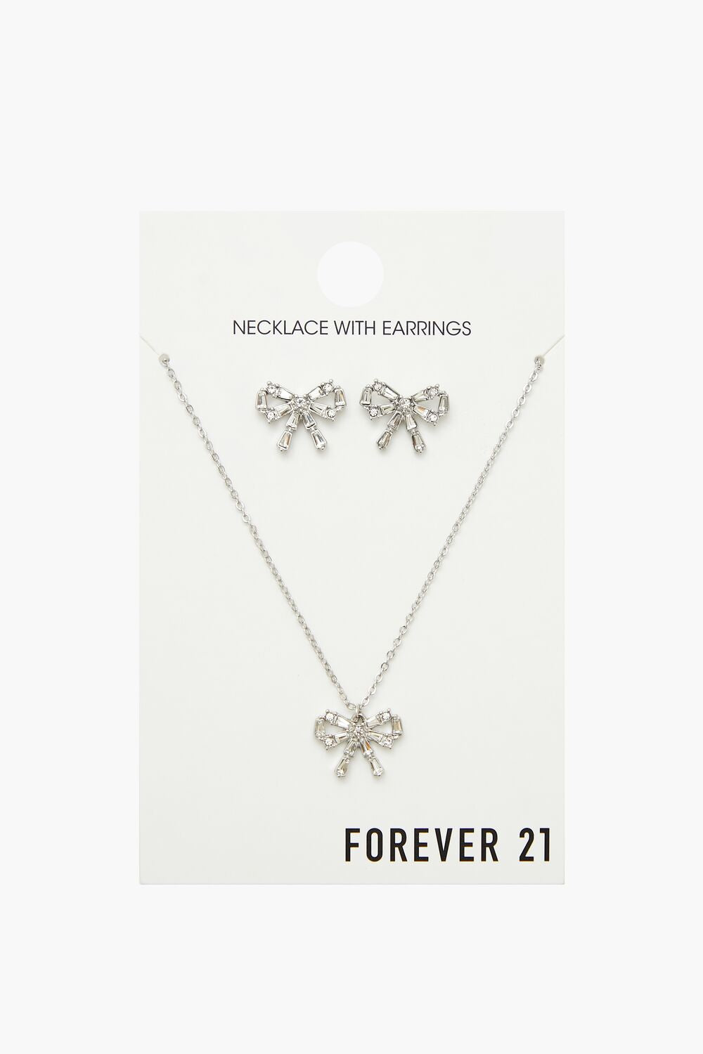 Bow Necklace & Stud Earrings Set