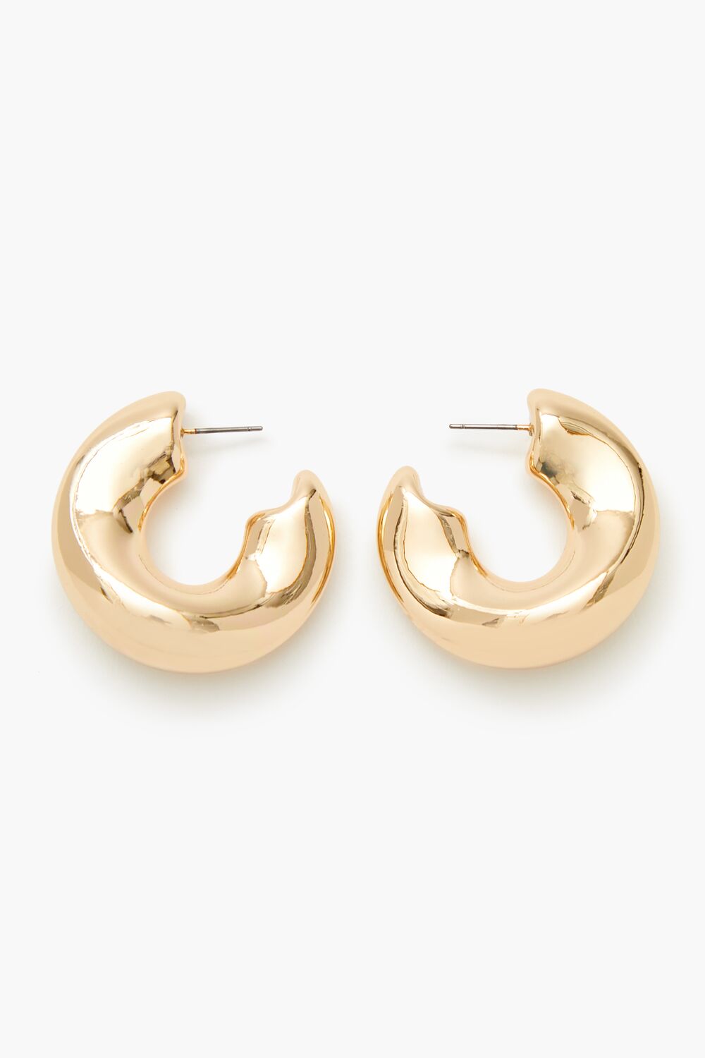 Thick Smooth Hoop Earrings