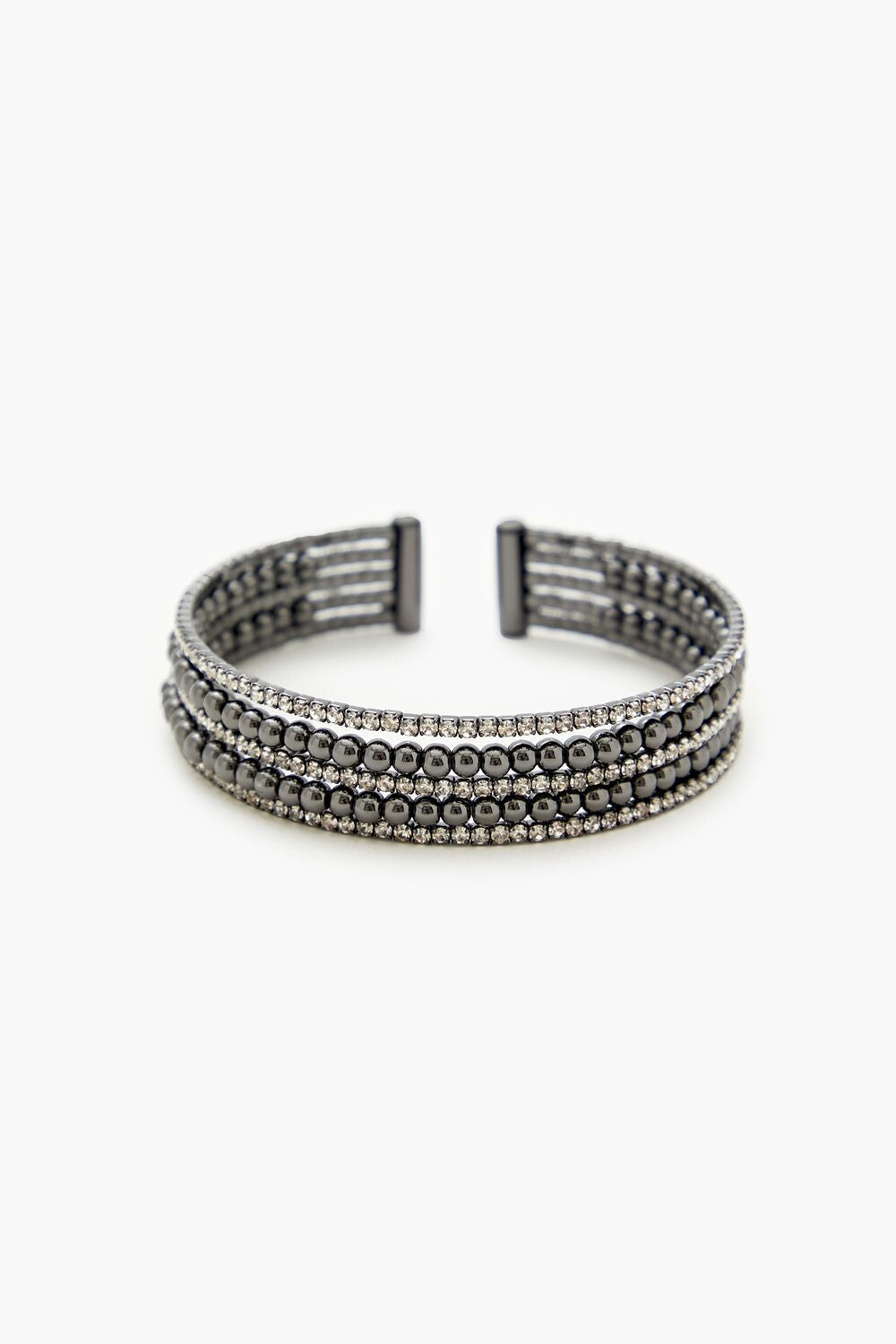 Beaded Rhinestone Bangle Bracelet