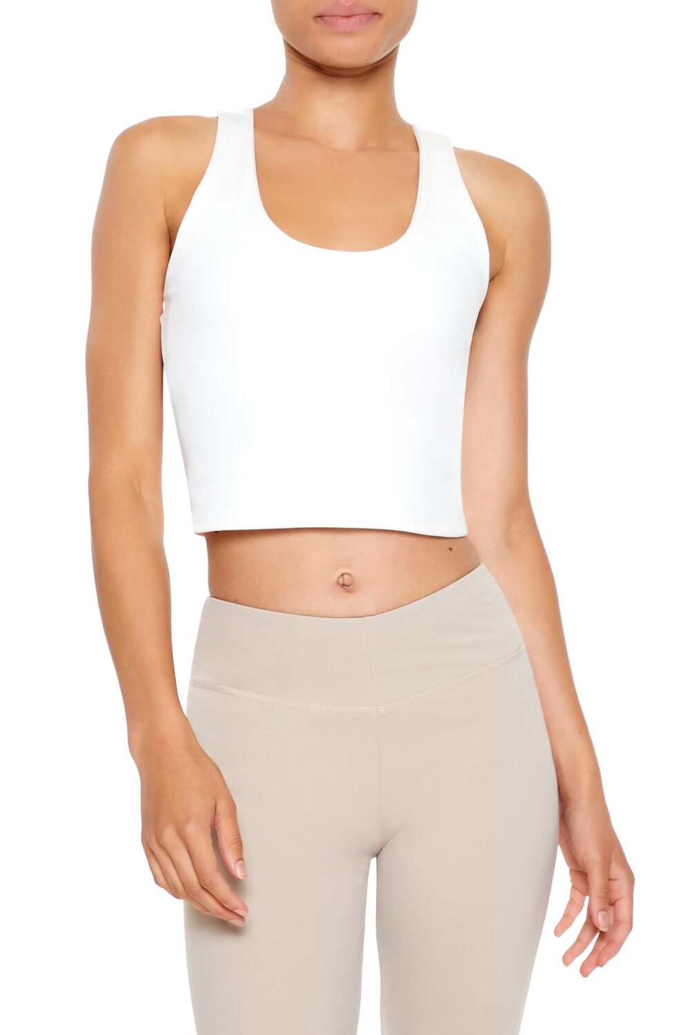 Active Cropped Racerback Tank Top