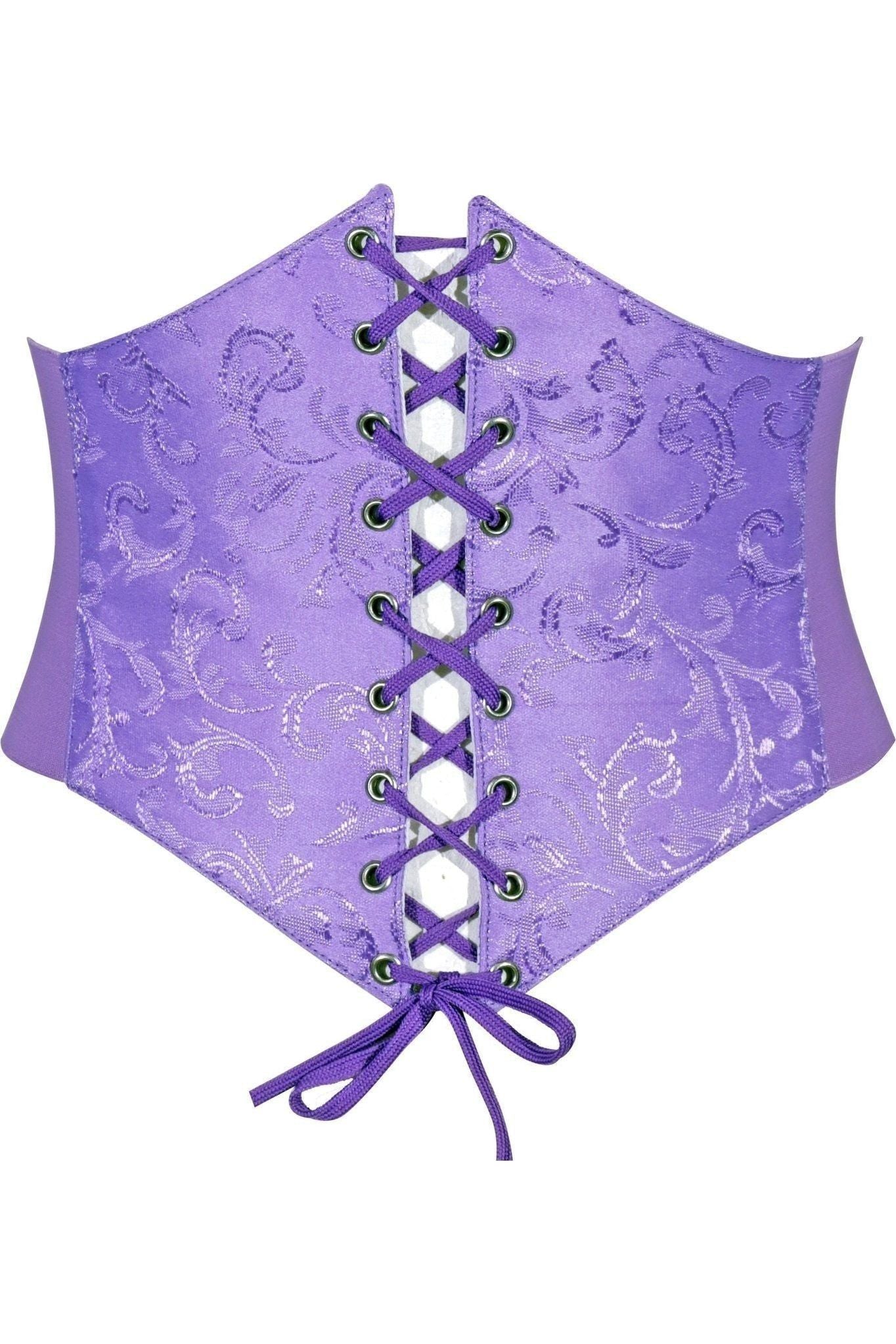 Lavish Lavender Brocade Corset Belt Cincher
