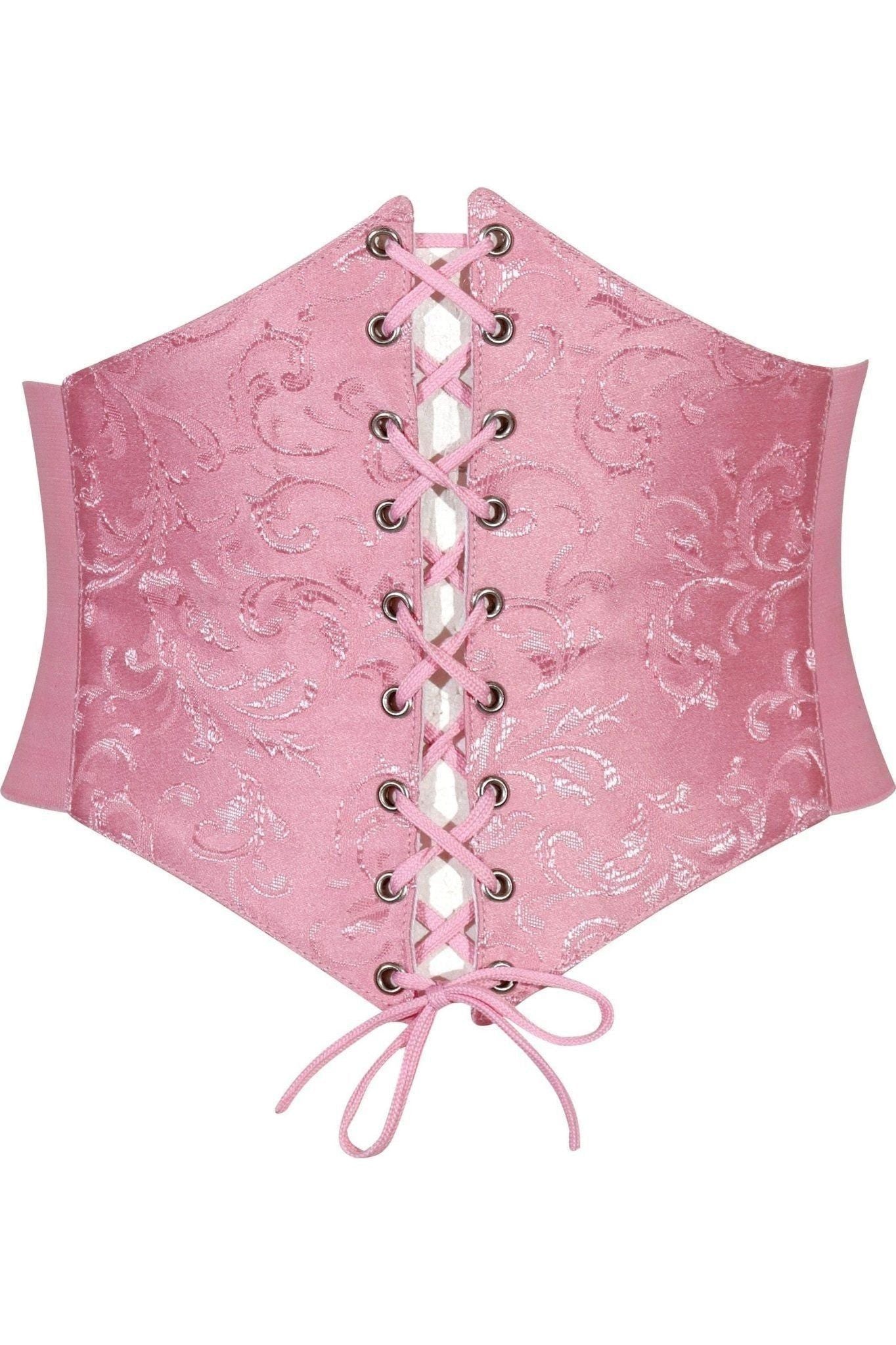 Lavish Lt Pink Brocade Corset Belt Cincher