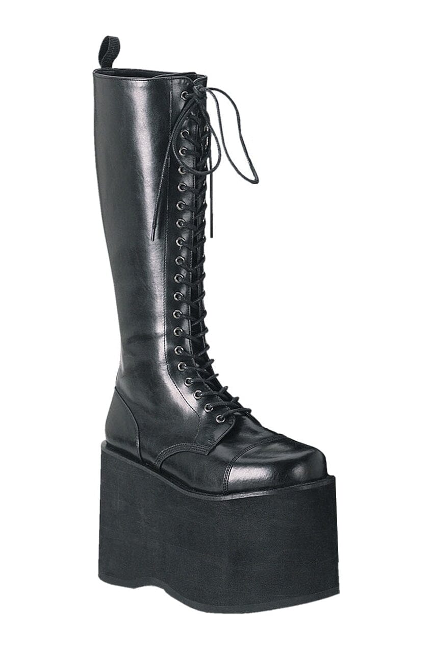 MEGA-602 Black Faux Leather Knee Boot
