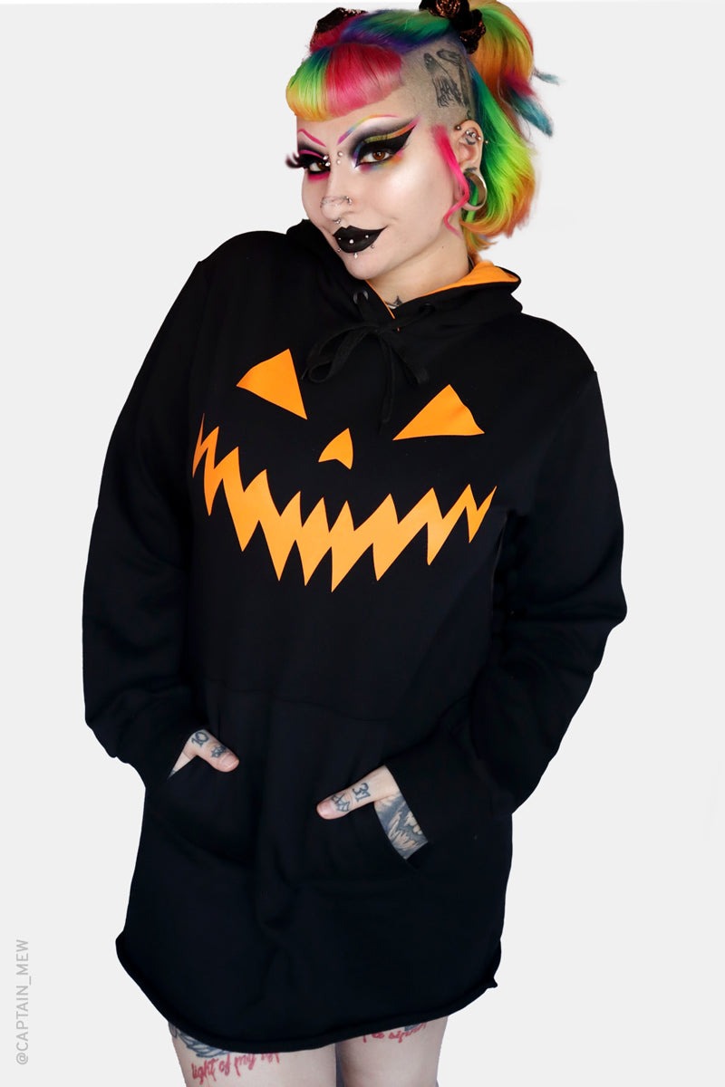Noir Haunted Hollows Oversized Hoodie Dress