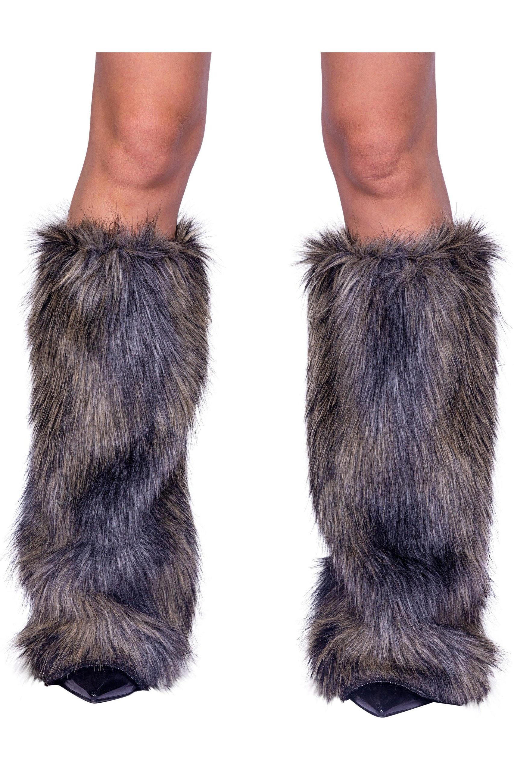 Pair of Faux Fur Wolf Leg Warmers