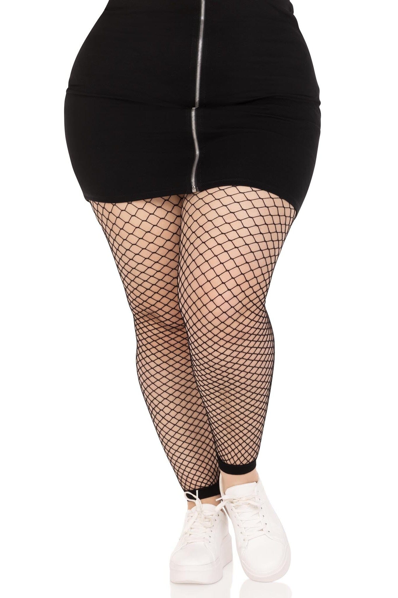Plus Size Fishnet Footless Tights