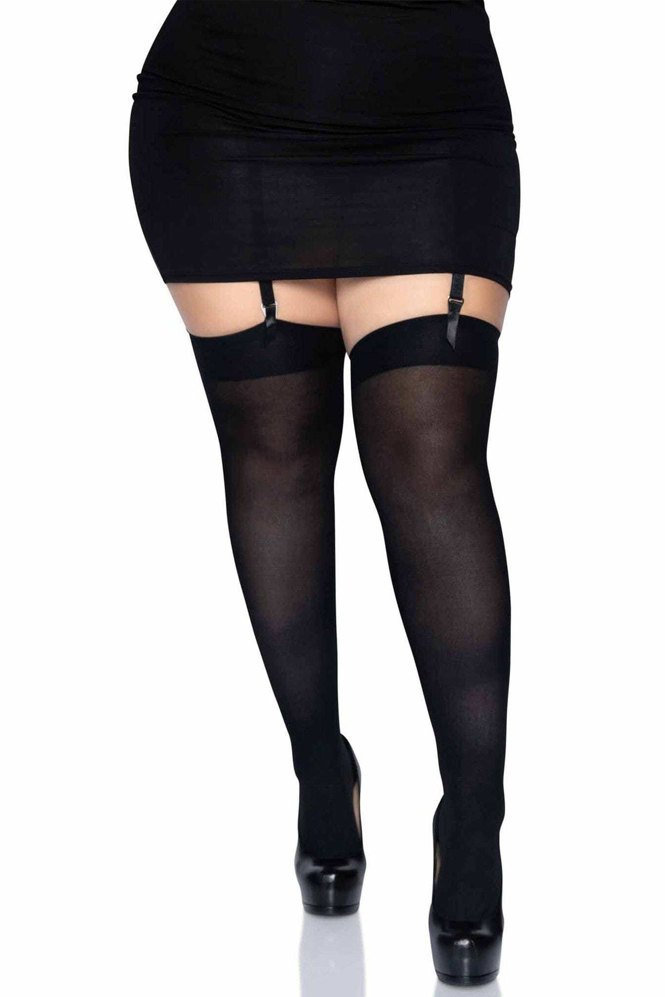 Plus Size Over The Knee Nylon Thigh High Stockings