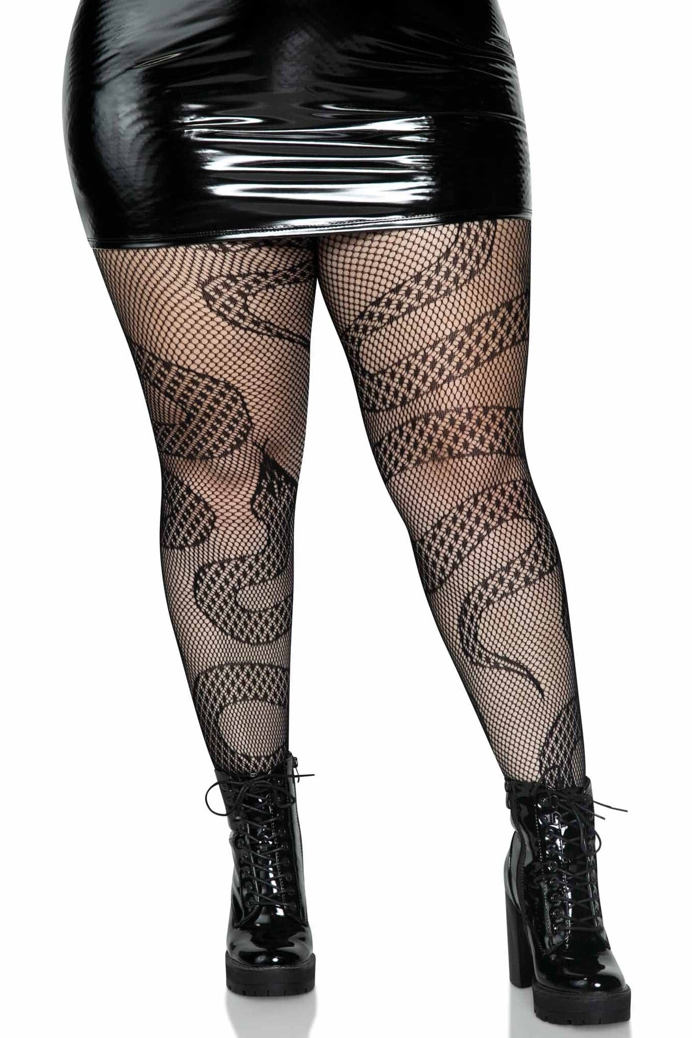 Plus Size Snake Net Tights