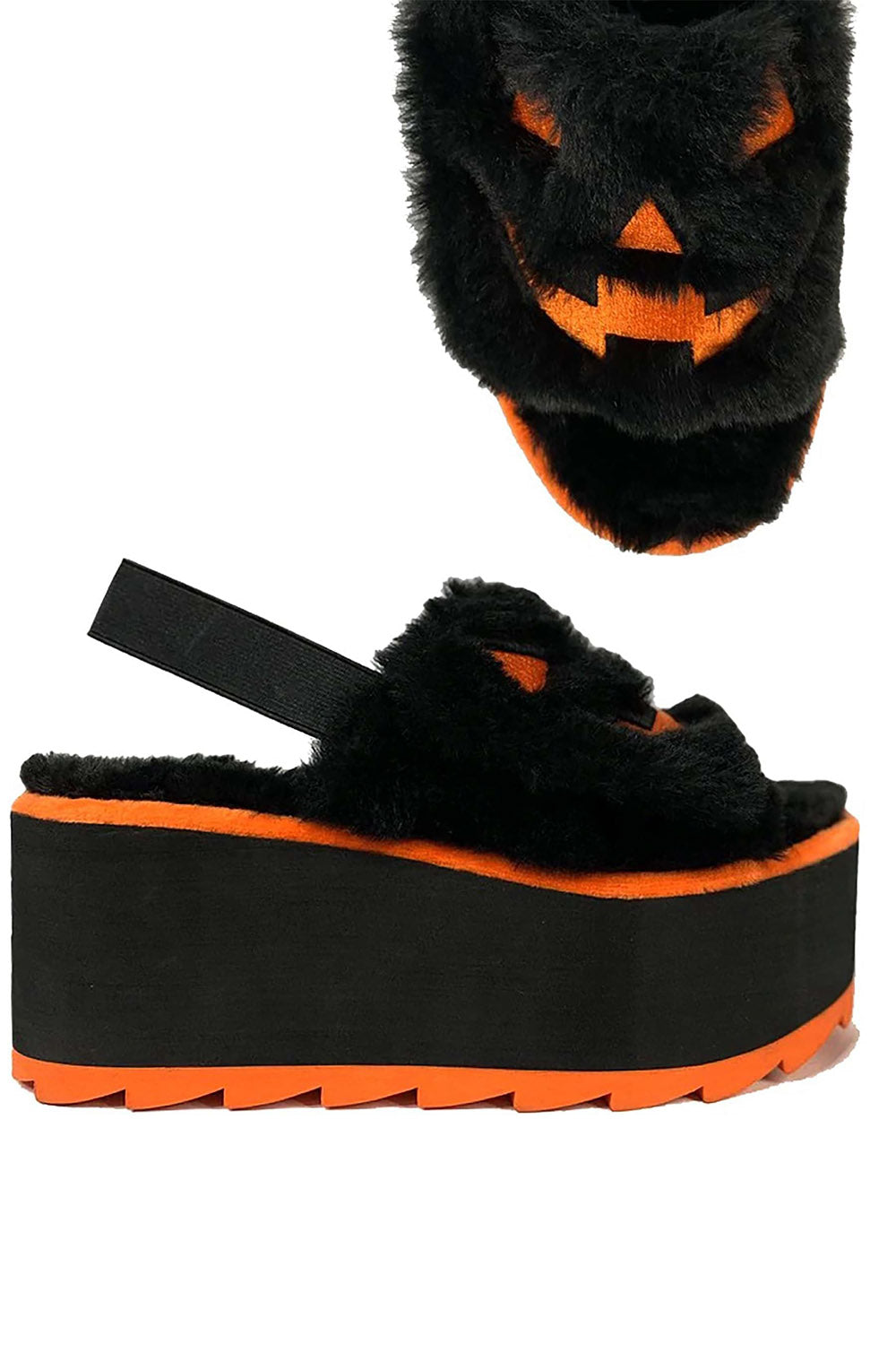 Lilly Jack Platform Slides [BLACK/ORANGE]