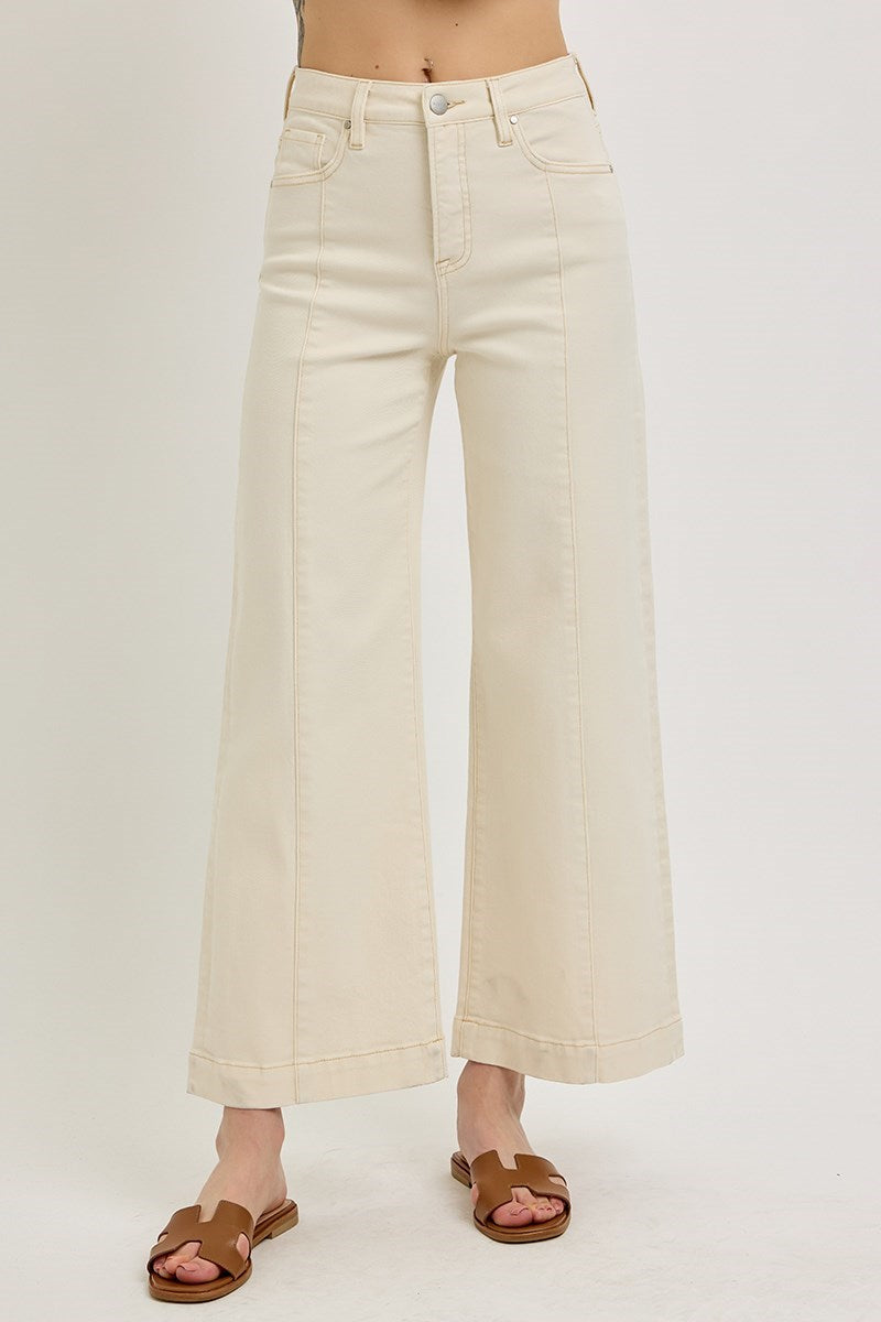 Risen Tummy Control Crop Wide Leg Jeans