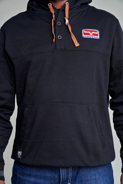 Kimes Ranch Mens Ranch Ready Black 100% Cotton Hoodie