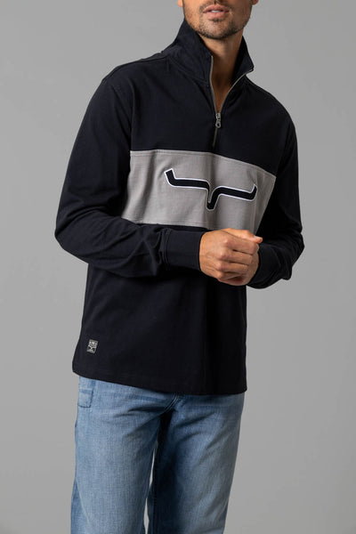 Kimes Ranch Mens Razor Rugby Black 100% Cotton Sweatshirt