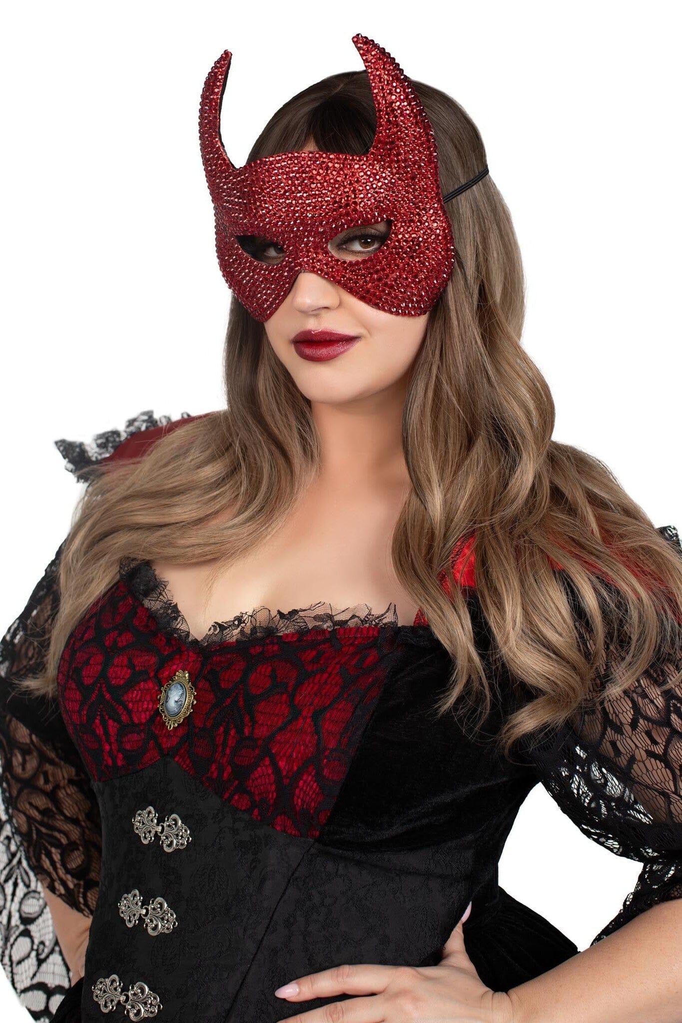 Rhinestone Devil Mask
