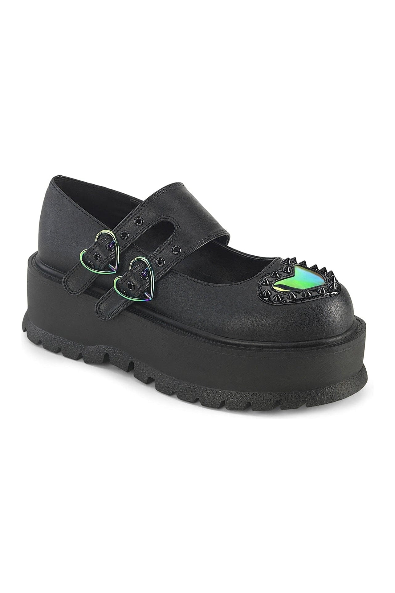 SLACKER-25 Black Vegan Leather Mary Janes