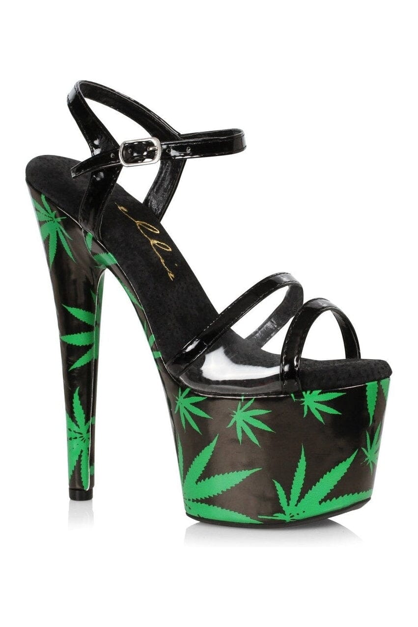 SS-709-ASHLEY Sandal | Black Faux Leather