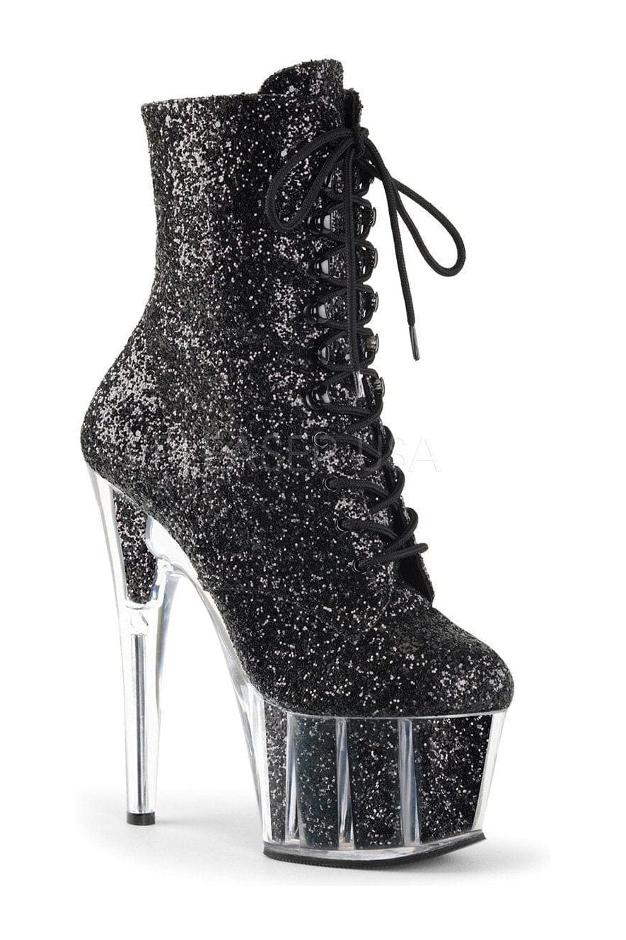 SS-ADORE-1020G Platform Boot  | Black Glitter