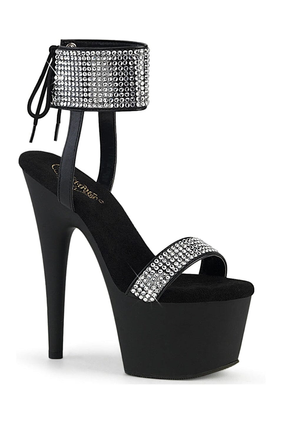 SS-ADORE-770 Black Faux Leather Sandal