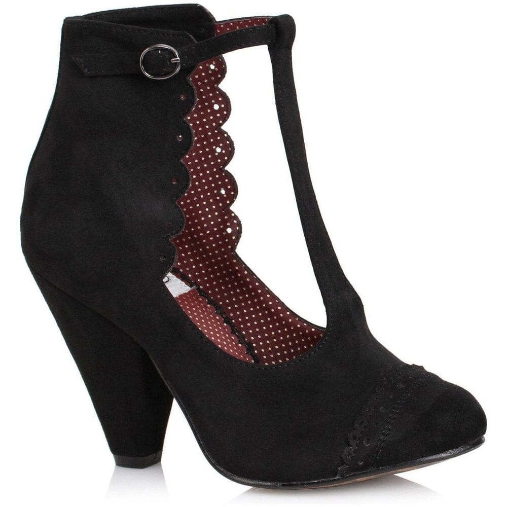 SS-Bettie Page Vio Vintage Pump  | Black Faux Leather