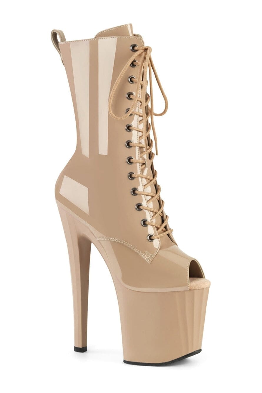 SS-ENCHANT-1041 Nude Patent Ankle Boot
