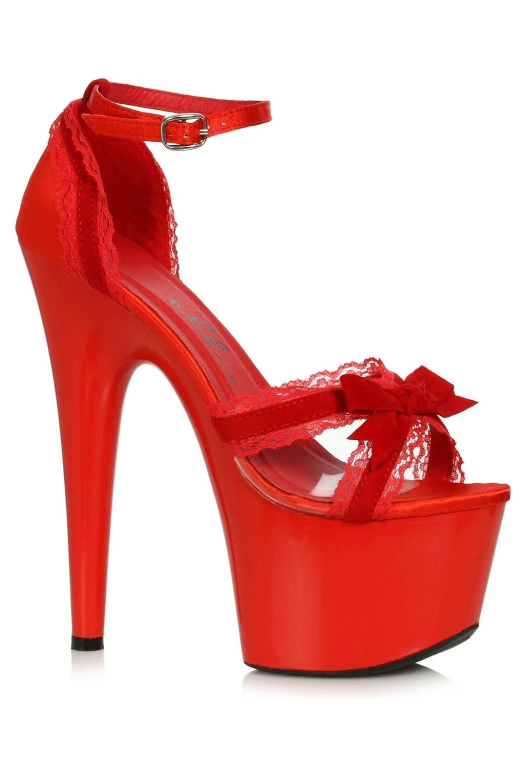 SS-Ellie 709-SCARLET 7" Lace And Velvet Sandal