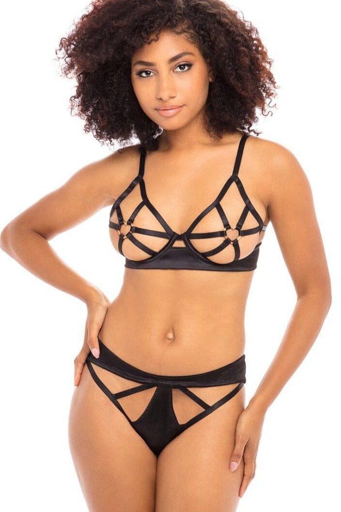 SS-Open Cup Halter Bra Set