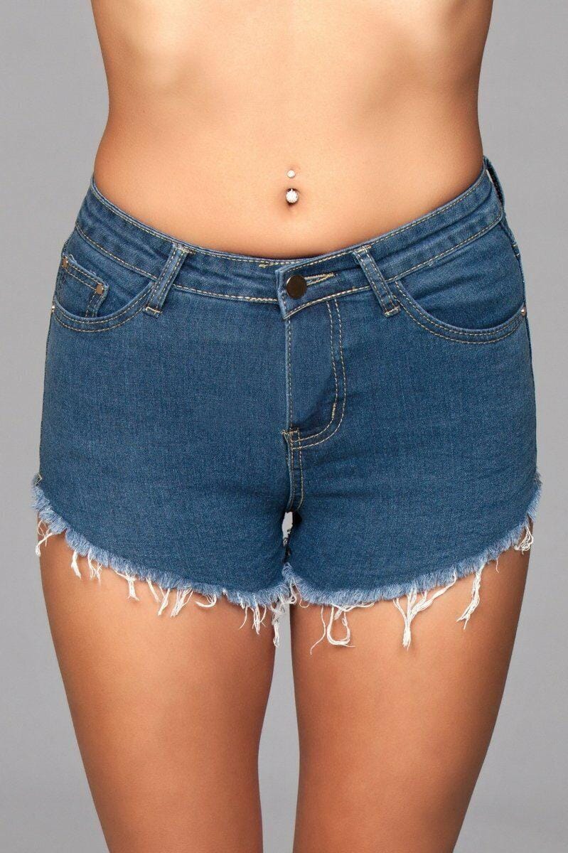 SS-Zip Back Denim Shorts