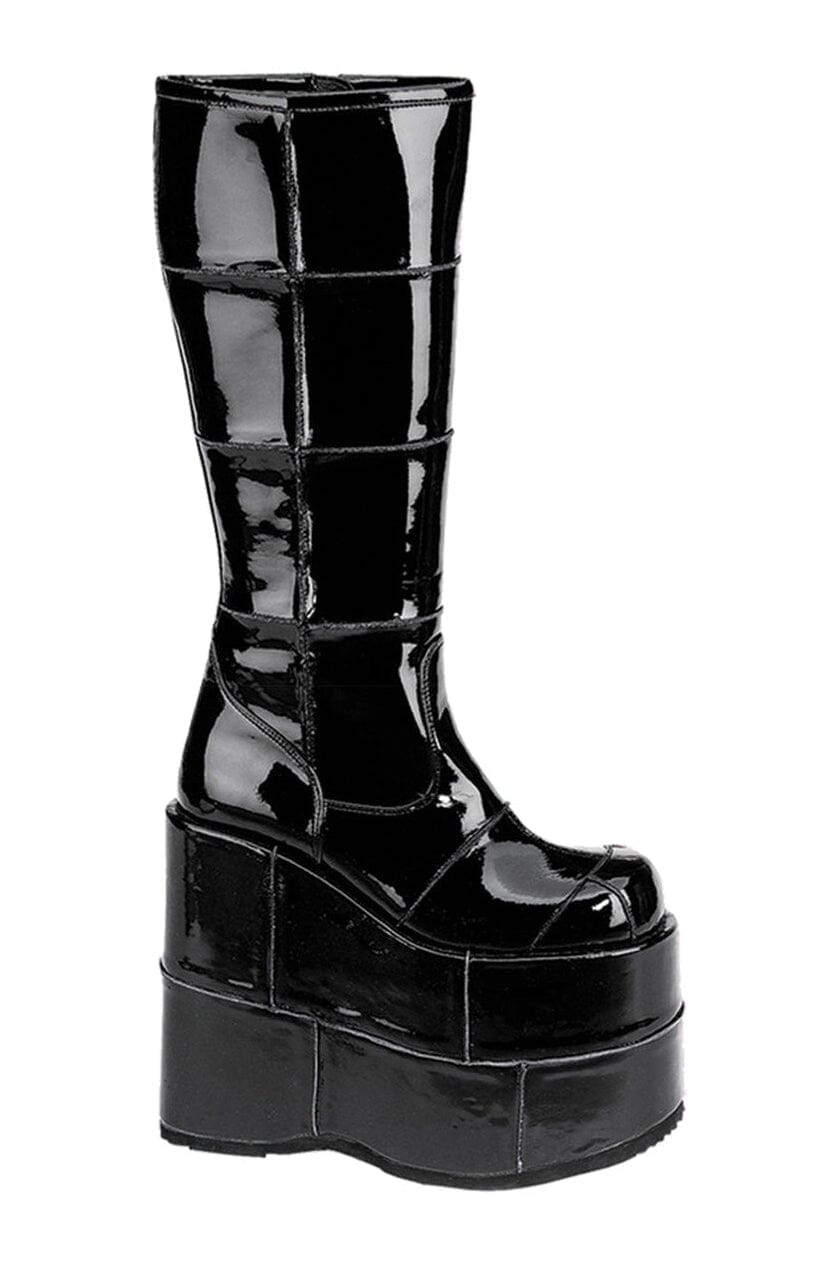 STACK-301 Black Patent Knee Boot