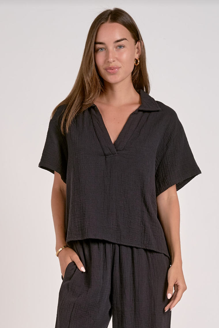 Beachy Gauze V-Neck