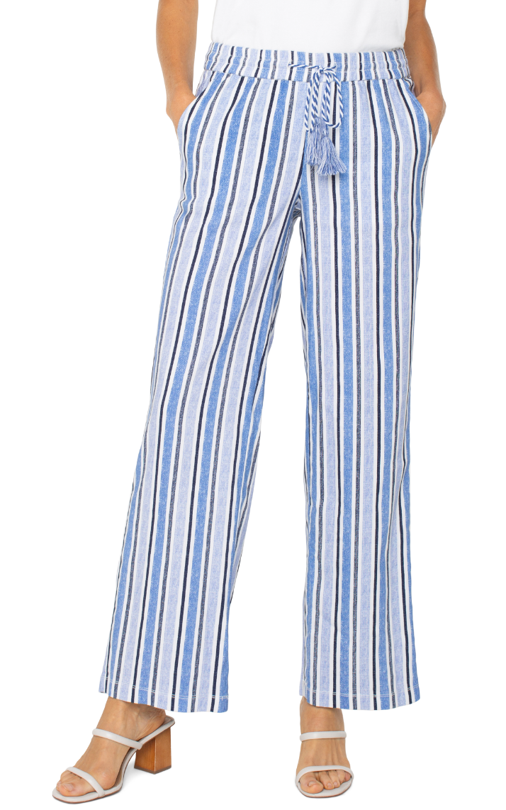 Pull-on Stripe Linen Pant