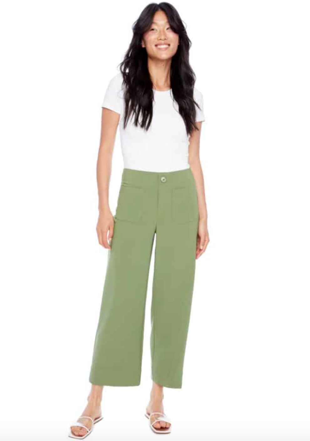 Pull on Patch Pocket Wide Leg Pant-Dill
