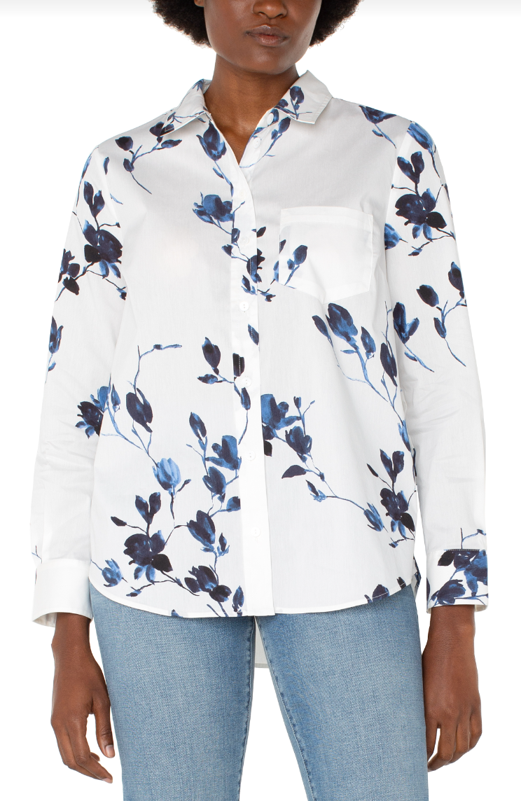 Watercolor Floral Button Down