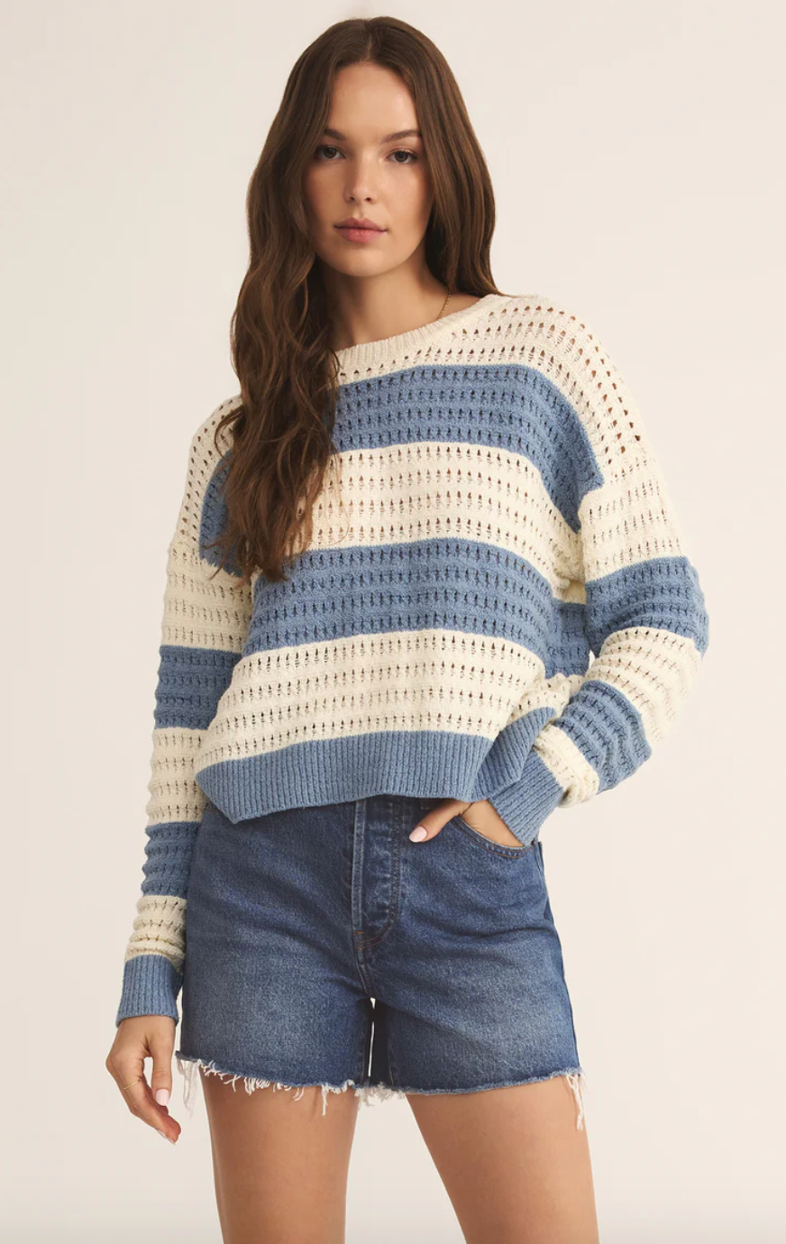 Z Supply Bonaparte Stripe Crochet Sweater