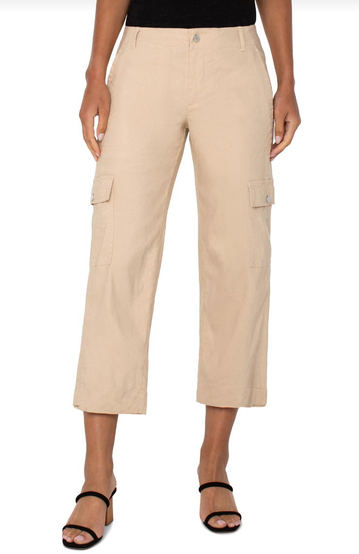 Liverpool Cargo Crop w/ Tab Hem