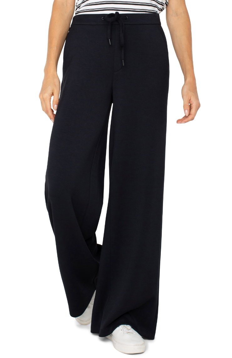Liverpool Pull On Wide Leg Pant-Black