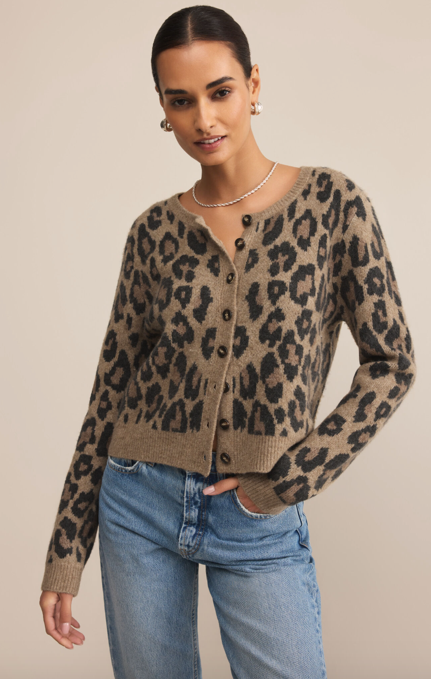 Z Supply Leopard Button Up Cardigan