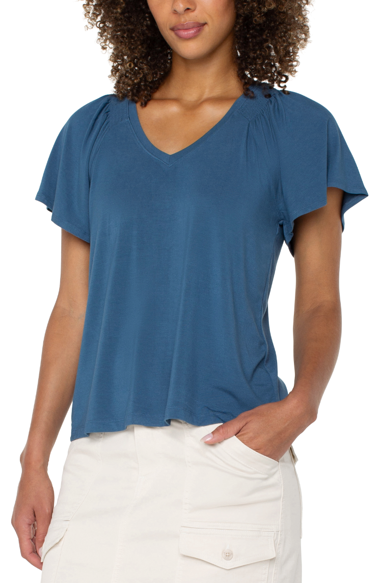 Flutter Sleeve Knit Tee