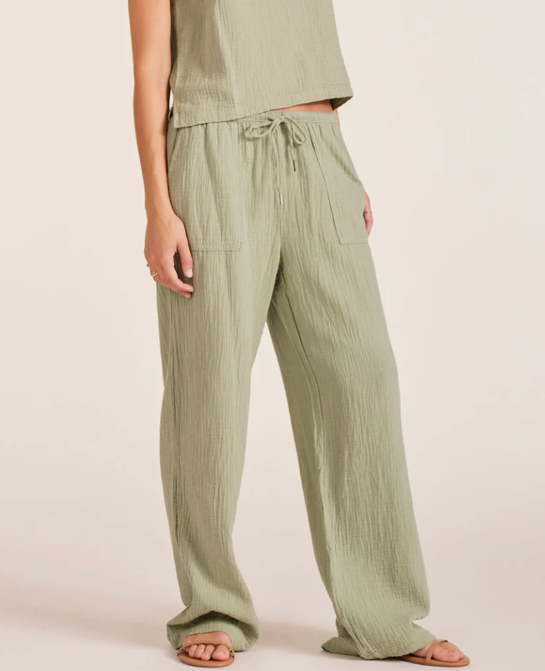Wide Leg Beach Gauze Pant-Juniper
