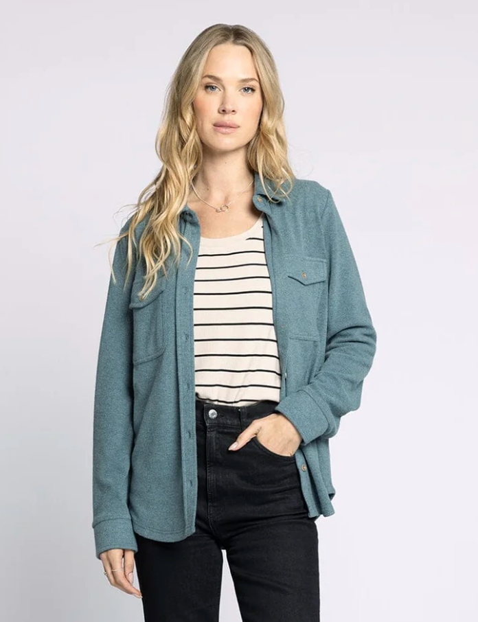 Cassian Shacket Shirt-Spruce