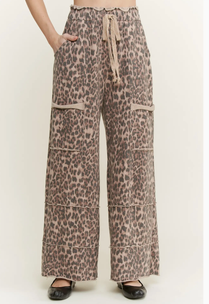 Leopard Wide Leg Sweats