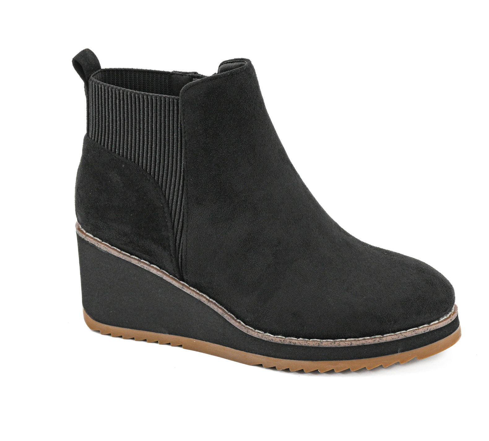 Corkys Apple Sauced Faux Suede Boot-Black