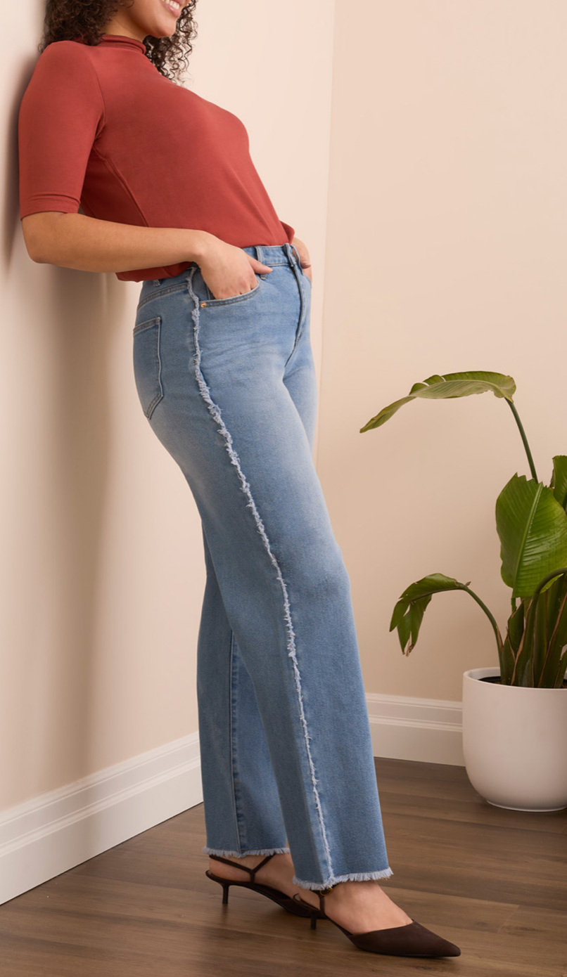 Tribal Brooke Frayed Super Straight Jeans