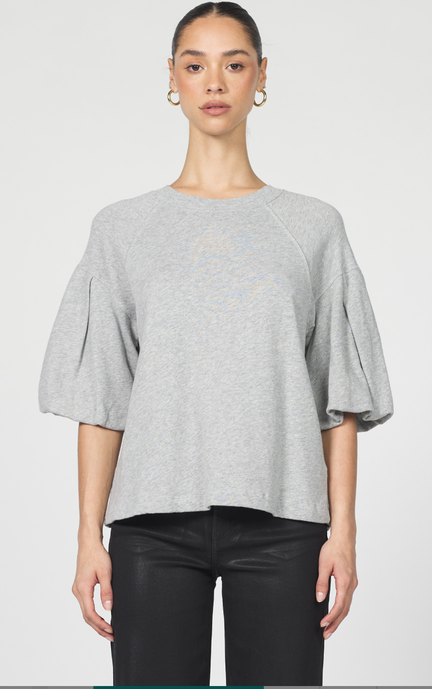 Puff Sleeve Crew Neck Top