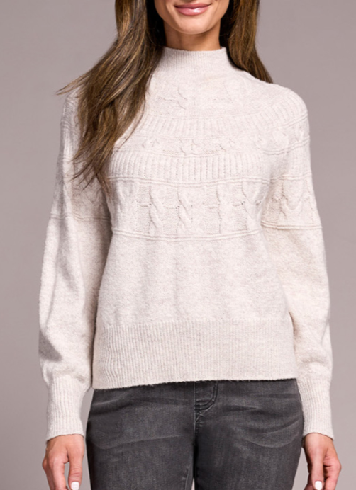 Tribal Mock Neck Sweater-Moonstone