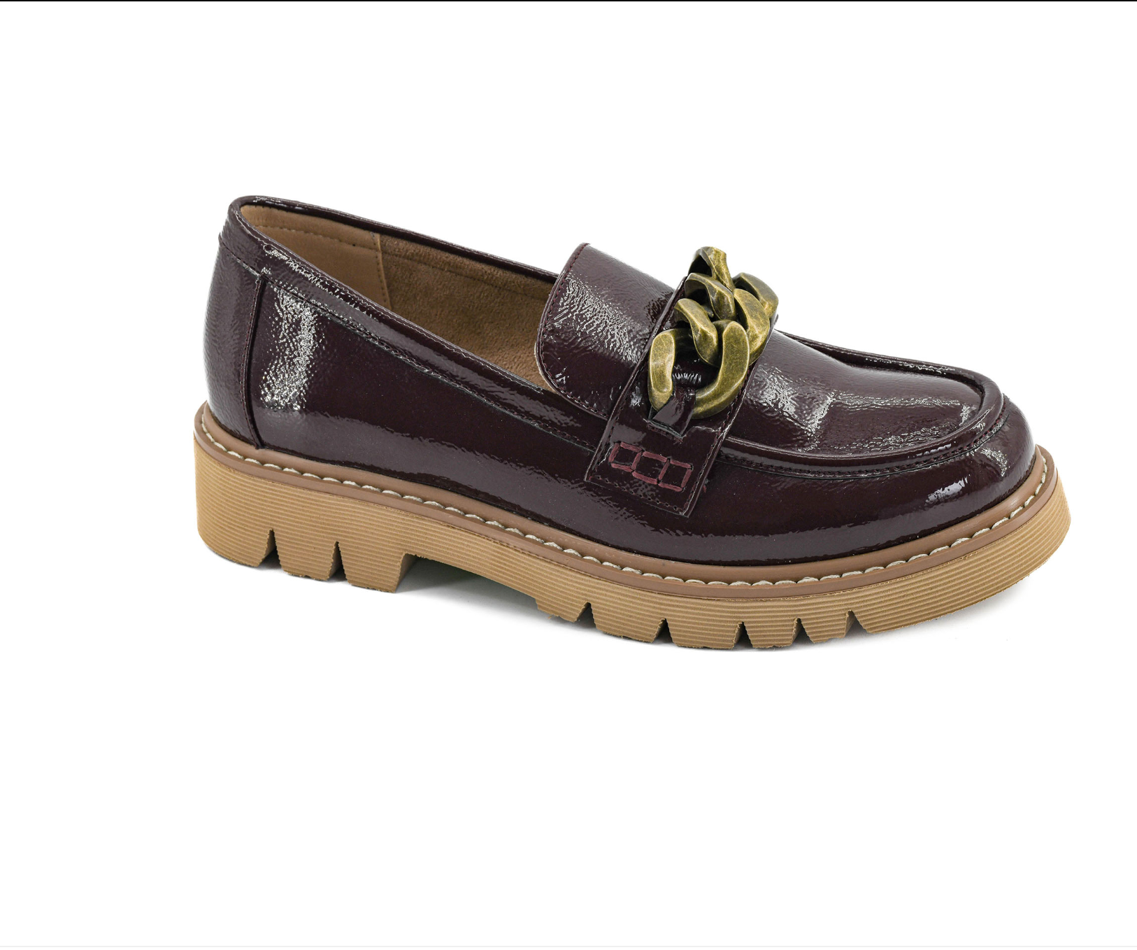 Corkys Crinkle Patent Loafer-Dark Red