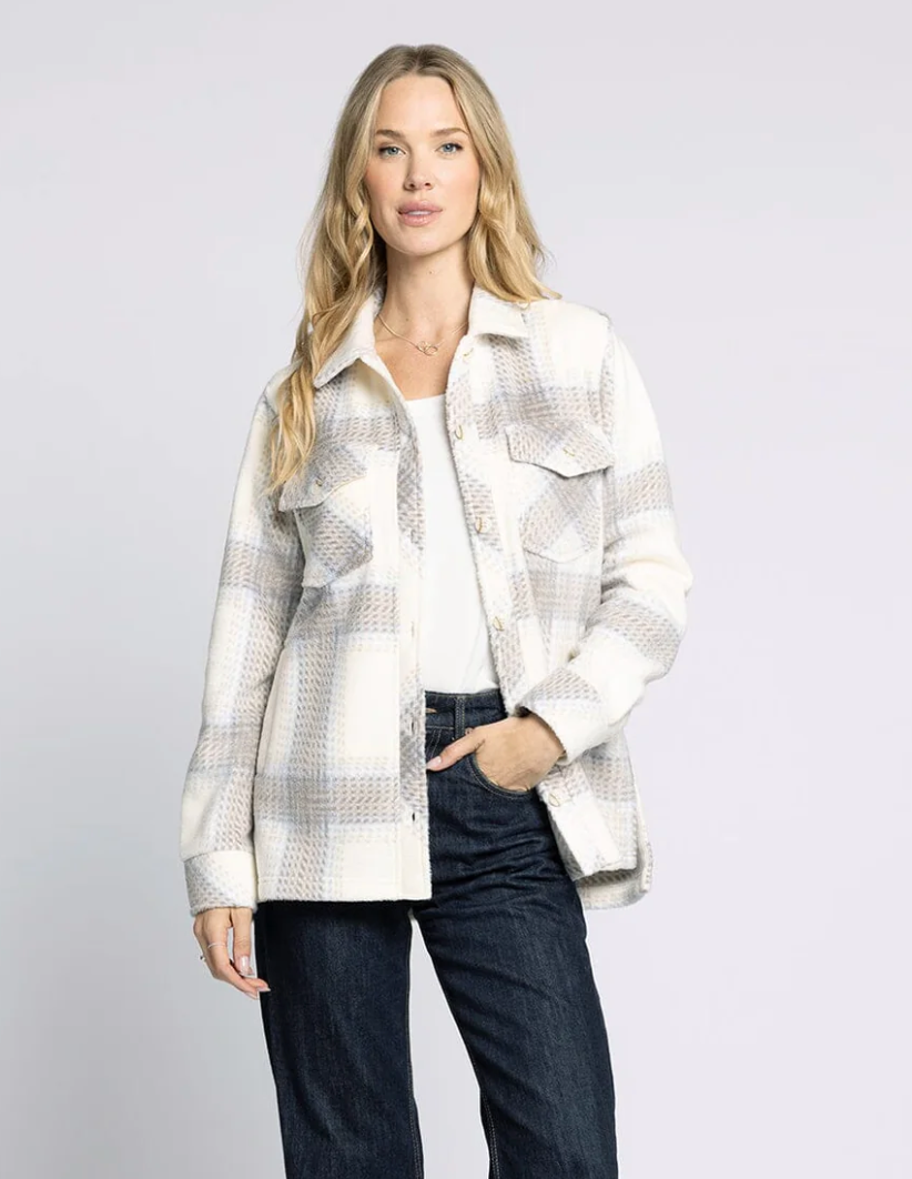 Santa Fe Plaid Jacket-Tan/Blue