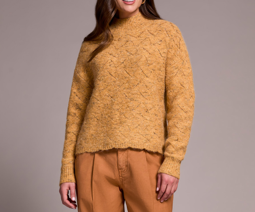 Tribal Textured Sweater-Turmeric