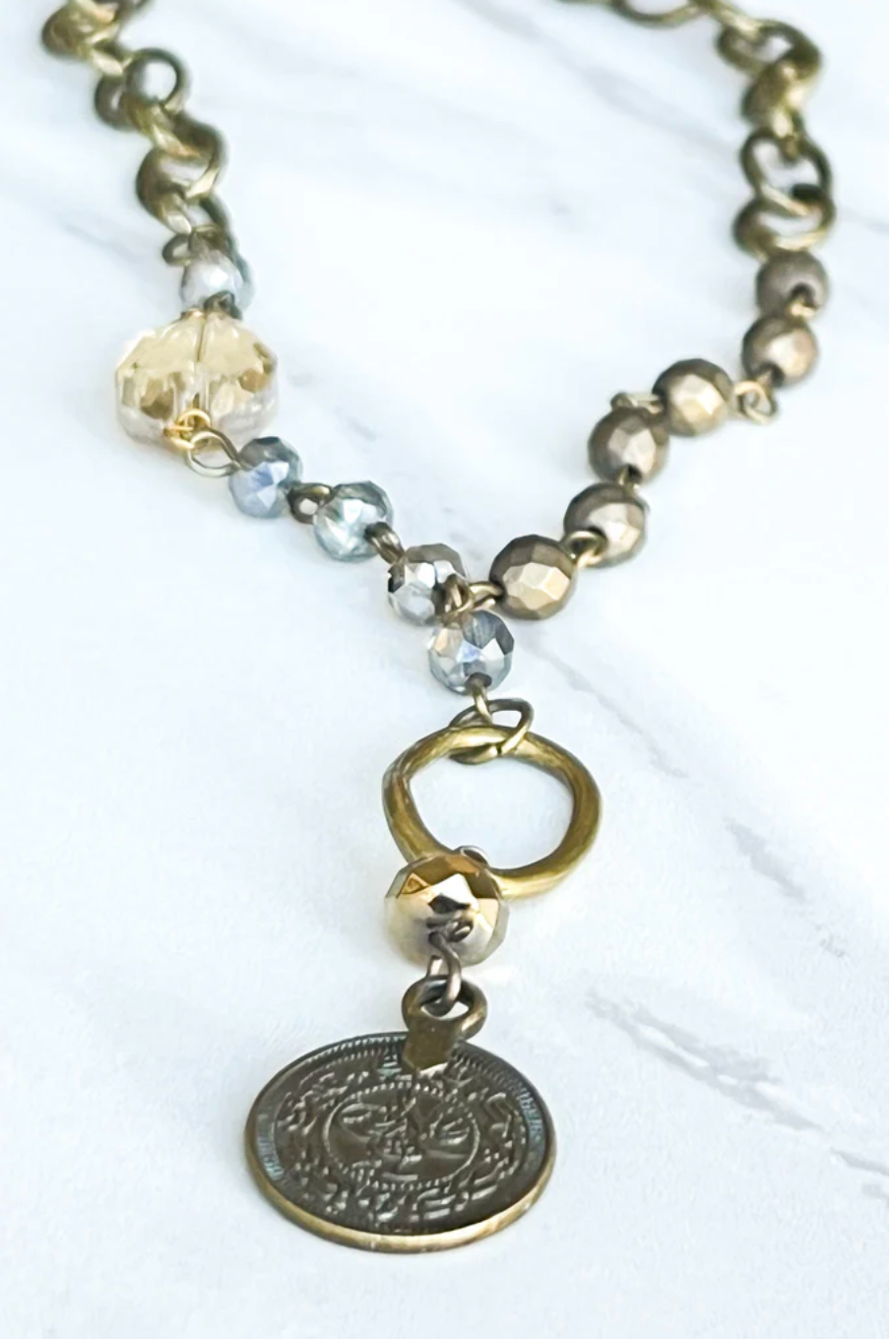 Lariat Coin Necklace